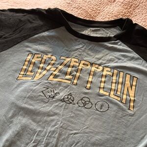 Men's Raglan Logo Tee in Light Blue and Black